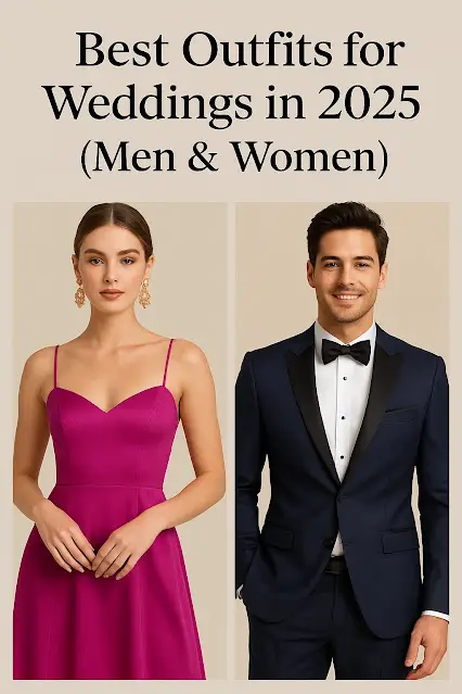 Best wedding outfits for men and women 2025