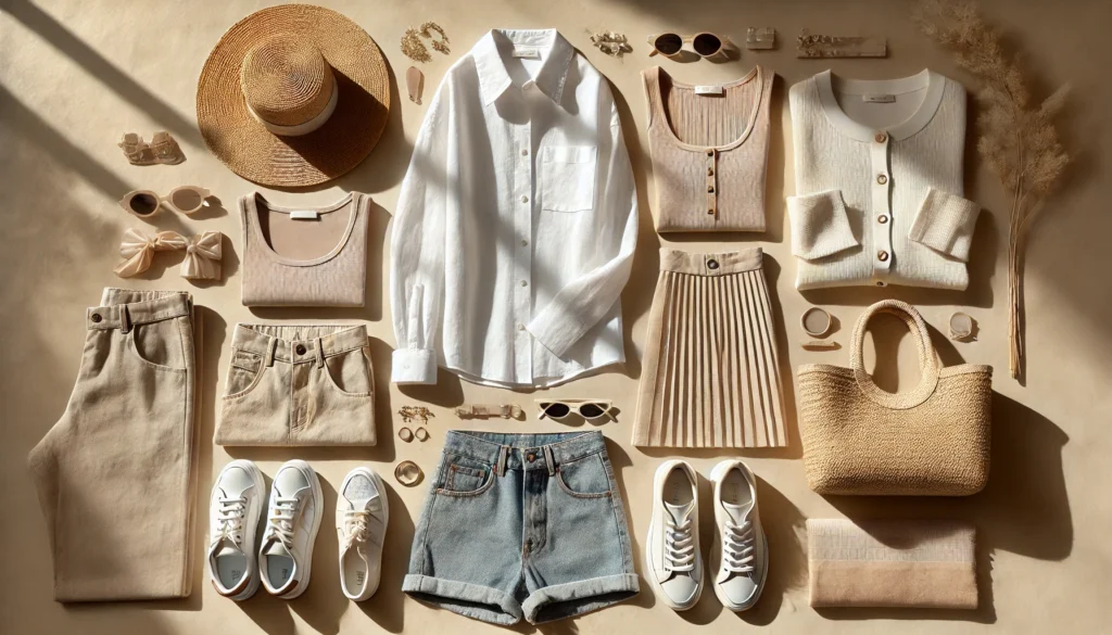 What to wear in summer 2026 for women featuring stylish linen outfits, midi dresses, denim shorts, summer accessories, and breathable wardrobe essentials.